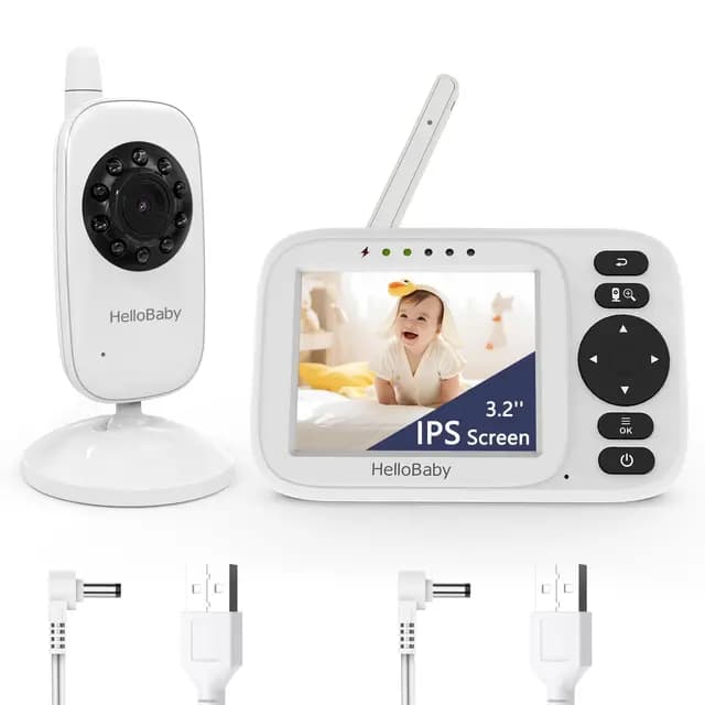 HelloBaby HB2438 Babyphone Vidéo avec Écran 3,2''