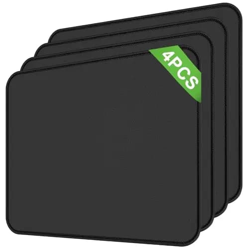 4 Pièces Tapis de Souris, 26 x 21 cm Mousepad de Bureau, Mouse Pad avec Base en Caoutchouc Antidérapante, Bords Tissés Durables, pour PC, Ordinateur, Travail, Jeux (Noir) – Image 1
