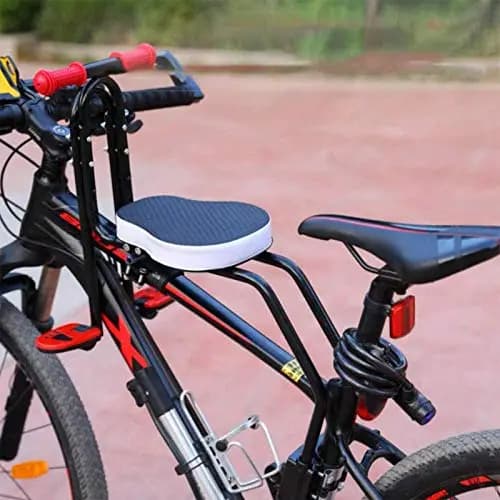 Siege Velo Enfant Avant | Sécurité Siège de Vélo Avant avec Accoudoir et Pédale | Siège Avant Coussin de Selle pour Enfant de 2 à 6 Ans, Max 50KG (Black)