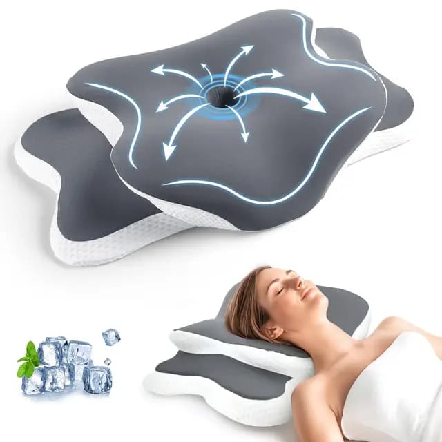 Oreiller Ergonomique Cervical, Coussin Orthopédique à Mémoire de Forme pour Soutien de la Nuque, Soulagement des Douleurs, Respirant, Idéal pour Dormir sur Le Côté, Dos et Ventre