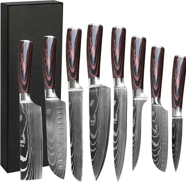 Gustrug K08 Lot de 8 couteaux de cuisine