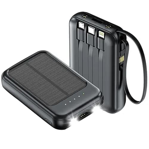 Powerbank solaire d'extérieur 100 000 mAh, batterie externe solaire avec lampe de poche, chargeur solaire pour téléphone portable avec 4 sorties et 3 entrées, étanche IP65, pour camping, randonnée