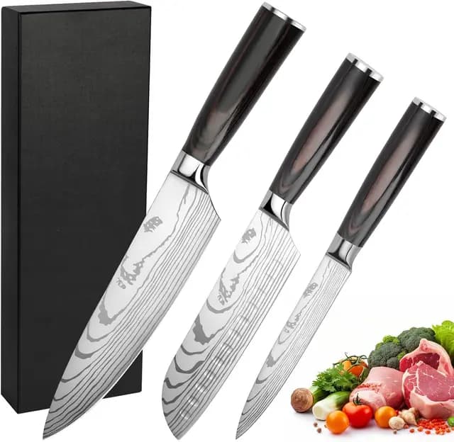 Gustrug Set de 3 Couteaux de Cuisine