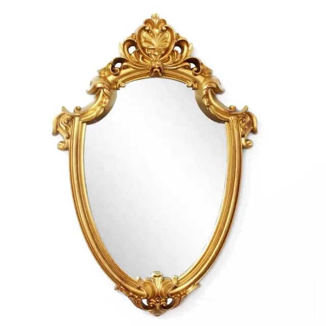 Eaoundm Miroir bouclier vintage doré – Image 1