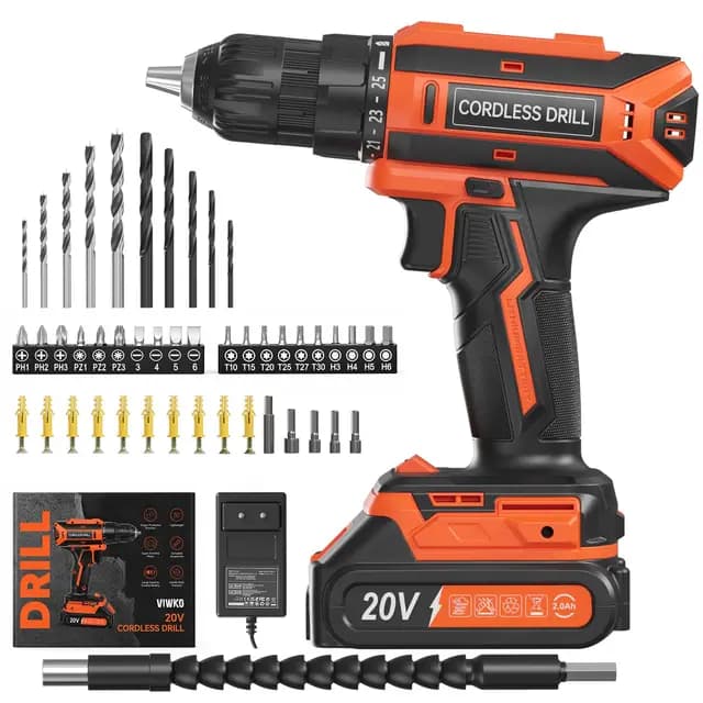 VIWKO Perceuse Visseuse Sans Fil 20V