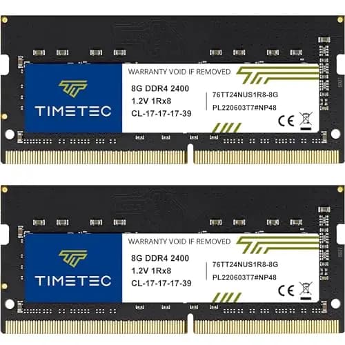 Timetec 16 Go KIT(2x8Go) DDR4 2400 MHz (PC4-2400T) PC4-19200 SODIMM – Non-ECC sans Tampon, 260 Broches, 1,2 V, CL17, Module de mémoire pour Ordinateur Portable, Mini-PC et Ordinateur Tout-en-Un