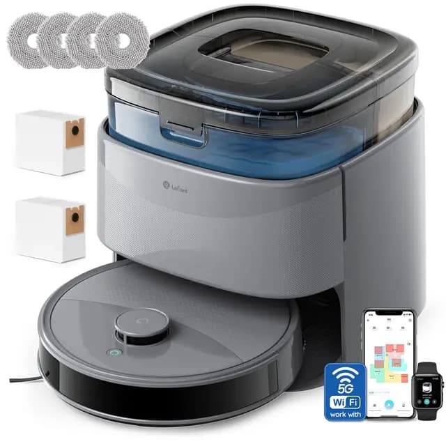 Lefant M3 Max Robot Aspirateur Laveur 20 000 Pa, Station Multifonctionnelle, Double Serpillière Rotative 200 TR/Min & Relevable 9mm, Navigation dToF, Évitement d'obstacles PSD, 220min – Image 1