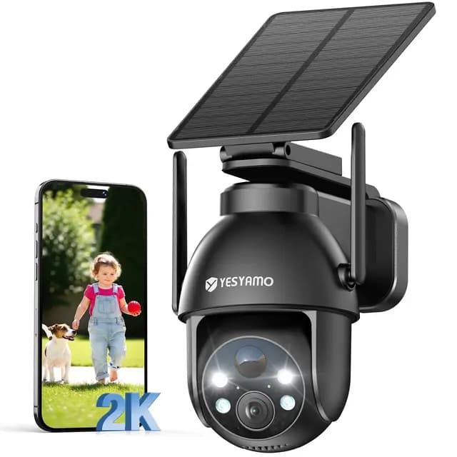 YESYAMO 2K Caméra Extérieure Solaire