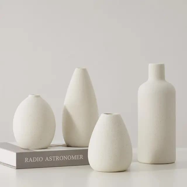 CEMABT Vase en Céramique Blanche