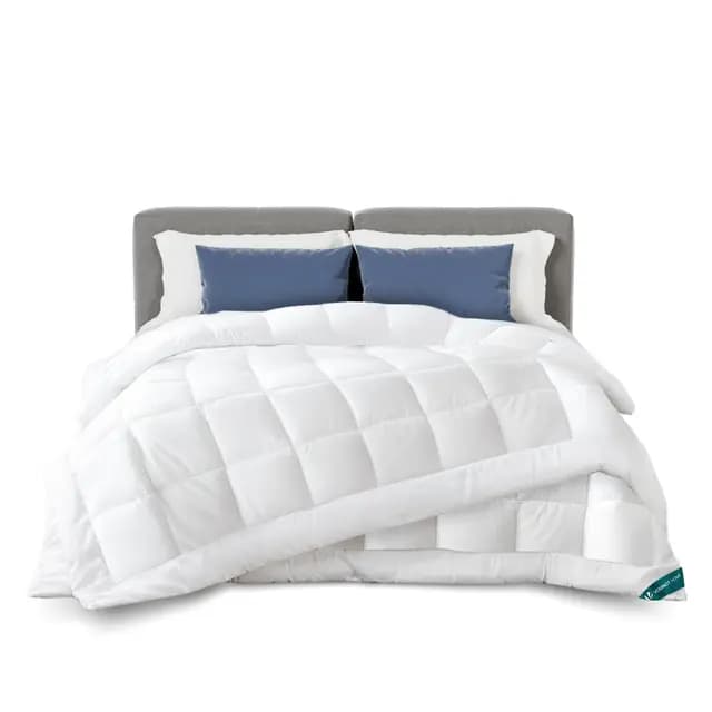 vounot® Couette 4 Saisons 200x200 cm 3 en 1-200g/m²+ 300g/m²= 500g/m² Couette Hiver en Microfibre Couverture Douce avec Rembourrage Moelleux Certifiée Oeko-Tex Blanc