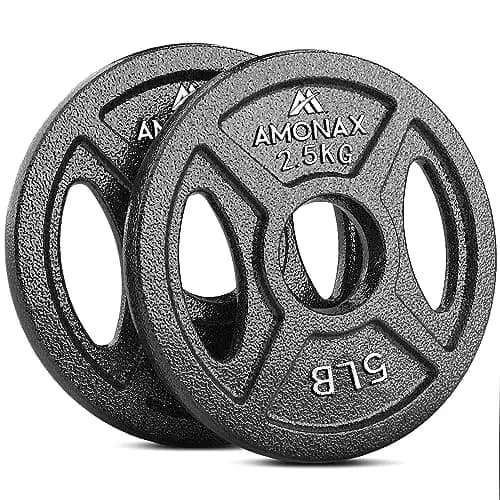 Amonax Disques de Musculation en Fonte Olympique 50 mm – Image 1