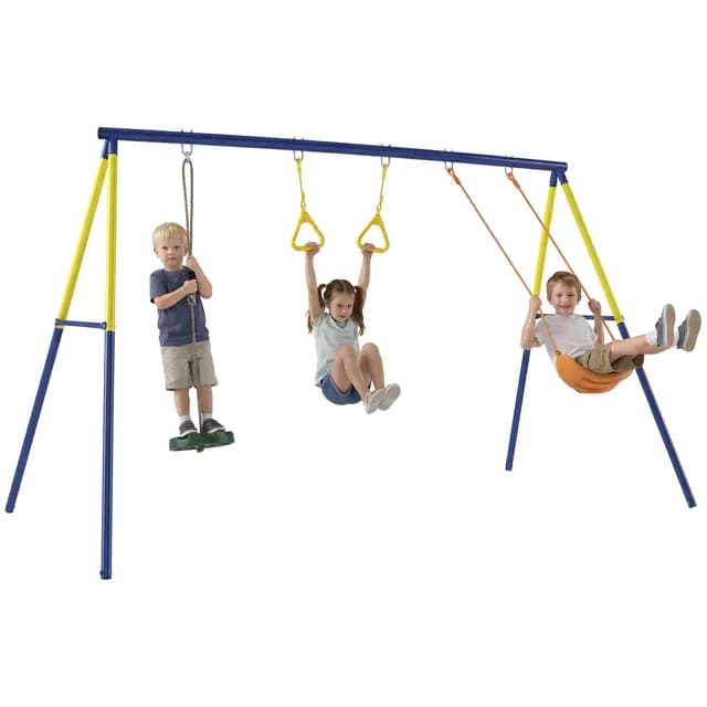 AIYAPLAY Portique Balançoire Enfants 3-en-1