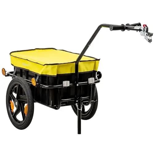 Zelsius Remorque pour vélo pour Le Transport | 68 litres | Chariot de Transport, Chariot à Main, Chariot de randonnée | Remorque vélo Cargo, attelage remorque pour vélo, boîte de Transport