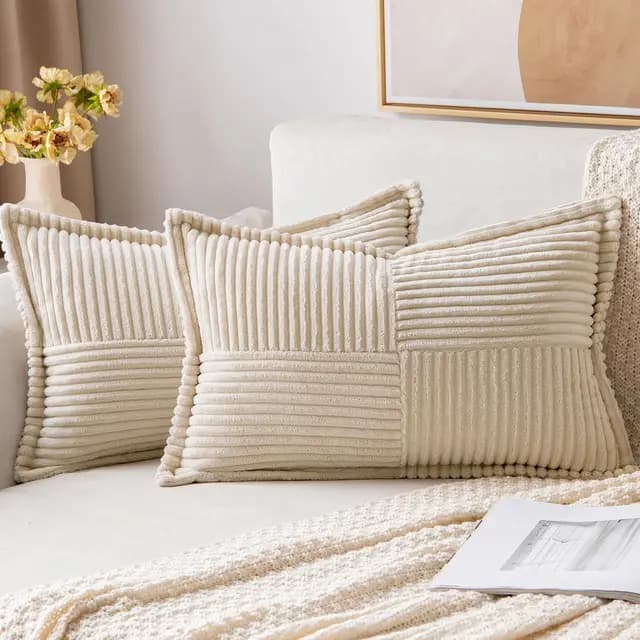 MIULEE Housses de Coussin Velours Côtelé