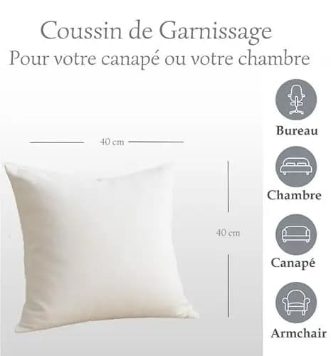 LNT Lot de 4 Coussins Blanc 40x40 cm