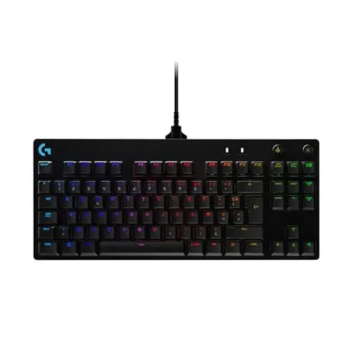 Logitech G PRO Clavier gaming mécanique, conception ultra-portable sans pavé numérique, câble micro-USB détachable, touches rétroéclairées LIGHTSYNC RVB 16,8M de couleurs, AZERTY FR, PC/Mac - Noir