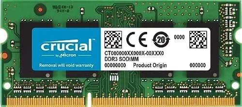 SiQuell Crucial Mémoire RAM CT102464BF160B 8 Go DDR3 1600 MHz CL11 SODIMM Low Voltage Ordinateur Portable Mémoire pour ordinateur portable