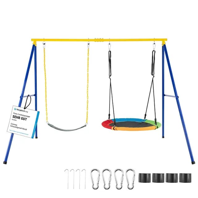 COSTWAY Portique Balançoire Métal – Image 1