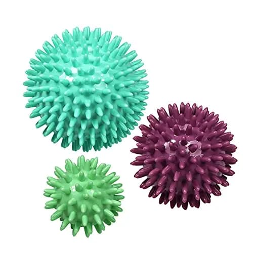 ResultSport Lot de 3 balles de massage à picots réflexologie, 6 cm, 8 cm, 10 cm, massage de trigger point, boule myofasicale, boule d'exercice