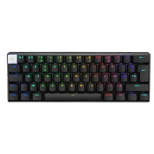 Logitech G Pro X 60 Lightspeed, Clavier Gaming sans Fil, mécanique Compact TKL 60 pour Cent, LIGHTSYNC RVB, Touches en PBT Double Couche, switchs tactiles GX optiques, Windows PC, AZERTY FR - Noir – Image 1