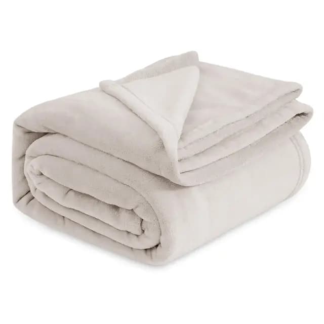 Bedsure Plaid Polaire Canapé Beige