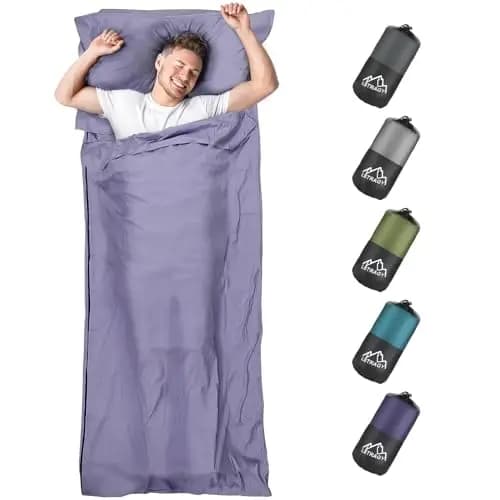 LSTRAGY Sac de Couchage 2-en-1 Microfibre