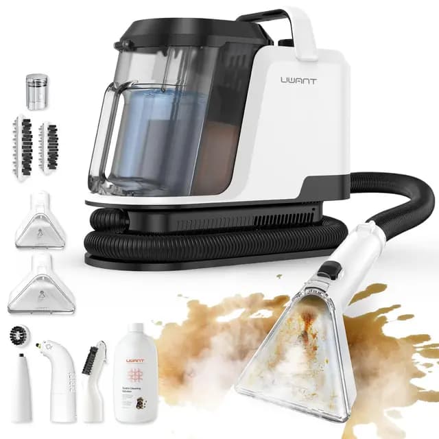 Uwant Y100 Steam 3-en-1 Shampouineuse, Nettoyeur Canapé Tissu 18KPA, 1750W, Nettoyeur Vapeur 100°C, à l'Eau Chaude 65°C, à l'Eau Froide, Auto-nettoyage, Injecteur Extracteur Tête Multi, Détergent