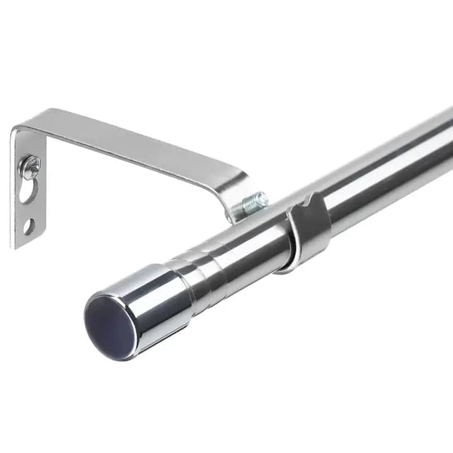 Tringle à Rideaux pour Rideaux à Œillets, Tringle à Rideau en Voile de 16 mm Argentée 76-117 cm, Tringle à Rideau Extensible en Acier Inoxydable avec Supports Réglables pour Chambre, Salon