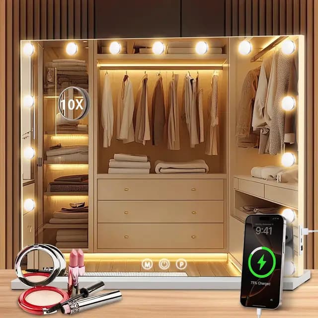 Puranex Miroir de Maquillage LED