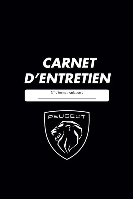 Carnet d'Entretien Peugeot