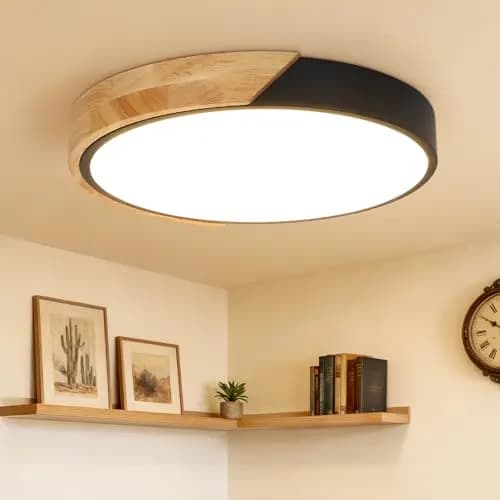 Kimjo Plafonnier LED Bois Noir