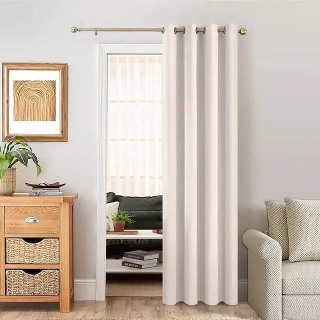 MRTREES Rideau Occultant 140x240 cm Thermique Isolant Anti Froid et Chaleur de Chambre Bloquer Lumière Rideaux Beige et Draperies Intérieurs à Oeillets pour Porte Fenetre Dressing Salon, 1 Pièce