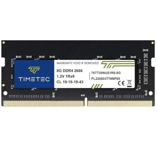 Timetec 8 Go DDR4 2666 MHz (PC4-2666V) PC4-21300 SODIMM – Module de mémoire Non-ECC sans Tampon, 260 Broches, 1,2 V, CL19, pour Ordinateur Portable, Notebook, Mini-PC et Ordinateur Tout-en-Un