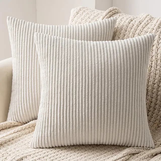 MIULEE Housse de Coussin Velours Beige