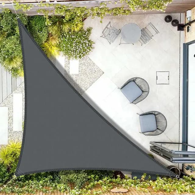 AXT SHADE Voile d'ombrage Imperméable Triangulaire 4x4x5,65m Toile Ombrage UV Protection pour Terrasse Jardin Extérieur-Gris Anthracite