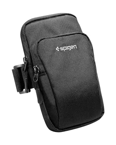 Spigen Brassard Téléphone Sport Sangle Réglable 2 Pochette Etanche pour Le Running et la Randonnée - Noir