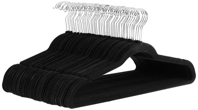 Amazon Basics Lot de 50 cintres en Velours pour Costumes Noir