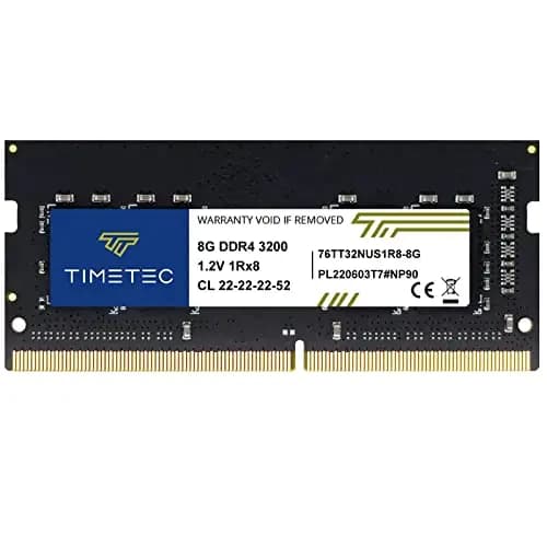 Timetec 8 Go DDR4 3200 MHz (PC4-3200AA) PC4-25600 SODIMM – Non-ECC sans Tampon, 260 Broches, 1,2 V CL22, Module de mémoire pour Ordinateur Portable, Mini-PC et Ordinateur Tout-en-Un