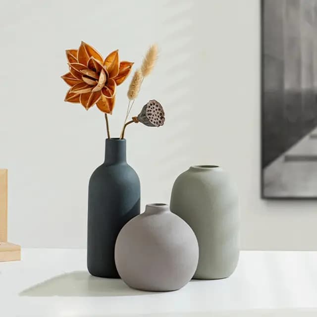 JXCBXJ Lot de 3 Vases Céramique Nordique – Image 1