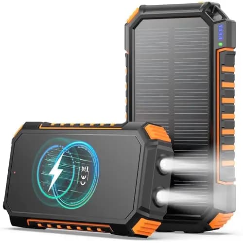 Batterie Externe Solaire Power Bank – A ADDTOP 20000mAh Baterie Externe sans Fil – 15W Charge Rapide Chargeur Solaire avec USB C – PD QC 3.0 Chargeur Portable avec 4 Outputs LED pour Phone – Image 1