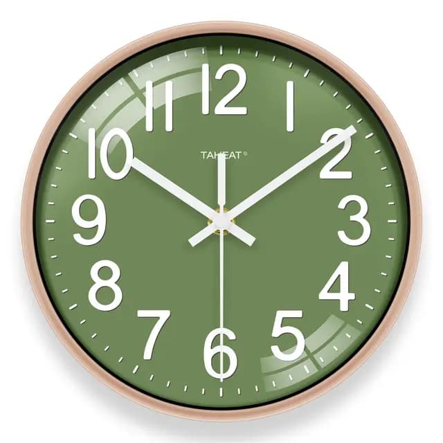 TAHEAT Horloge Murale Verte