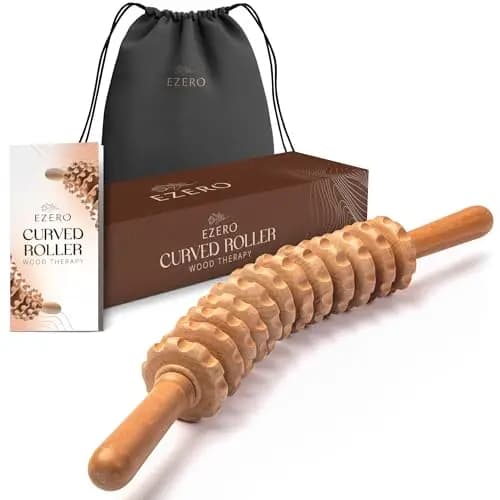 Ezero Masseur Anti Cellulite Manuel Maderotherapie en Bois de Hêtre p Corps et Cuisses, Toucher Doux - Rouleau Massage Anti Cellulite, Maderotherapie Corps pour Femmes