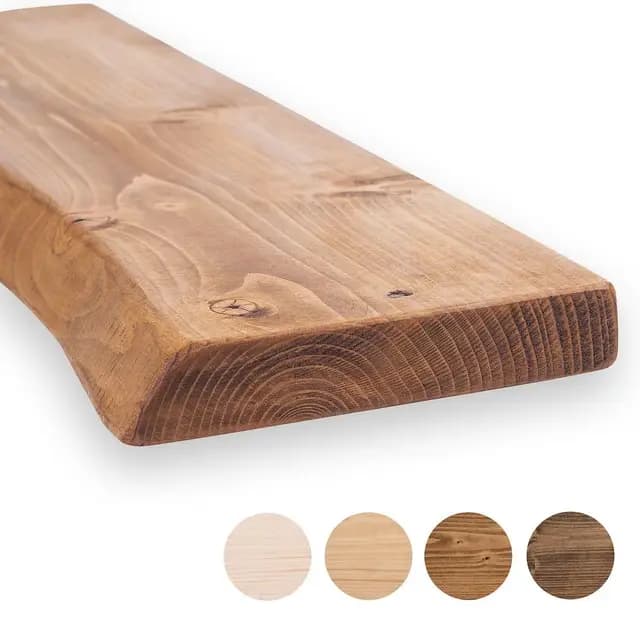 MoonTree Étagère murale rustique, bord vif, 90 cm x 22 cm x 3,8 cm, aspect chêne foncé
