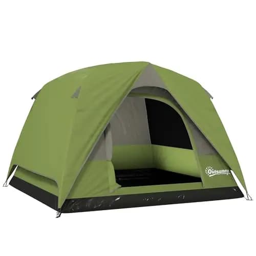 Outsunny Tente Dôme 4 Personnes Verte