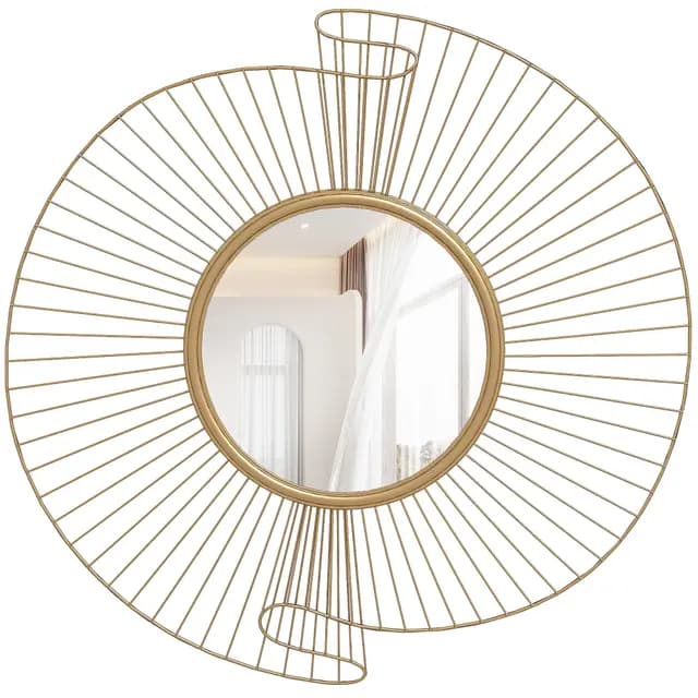 HOMCOM Miroir décoratif Rond 60 cm – Image 1