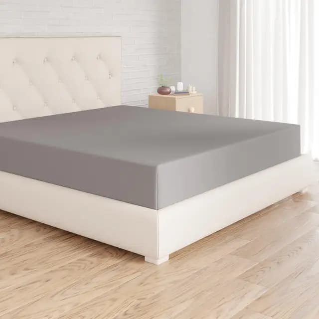 Amazon Basics Drap Housse, 160 x 200 x 30 cm, en Polyester Microfibre pour Matelas Épais jusqu'à 30 cm, Gris Foncé – Image 1