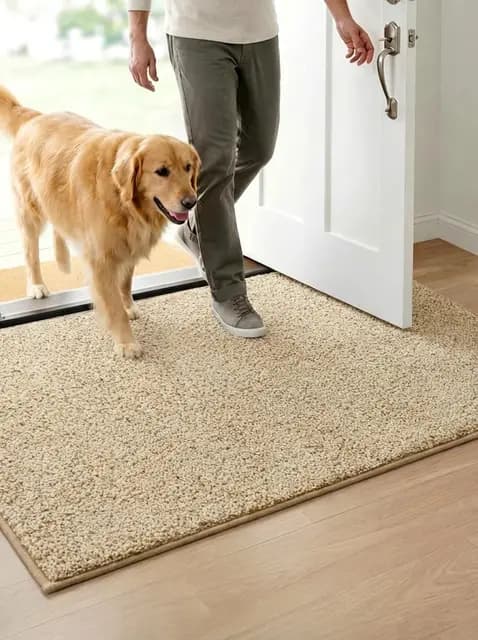 40×60 cm Paillasson Intérieur Antidérapant et Très Absorbant – Tapis Lavable en Microfibre Douce avec Base en Caoutchouc pour Cuisine, Salle de Bain, Entrée Maison et Animaux – Beige
