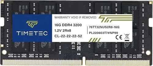 Timetec 16 Go DDR4 3200 MHz (PC4-3200AA) PC4-25600 SODIMM – Non-ECC sans Tampon, 260 Broches, 1,2 V CL22, Module de mémoire pour Ordinateur Portable, Mini-PC et Ordinateur Tout-en-Un.