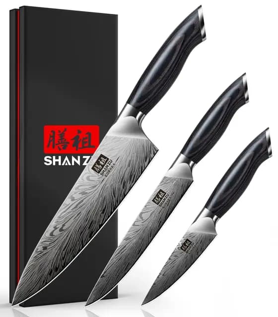 SHAN ZU Set de 3 Couteaux Japonais