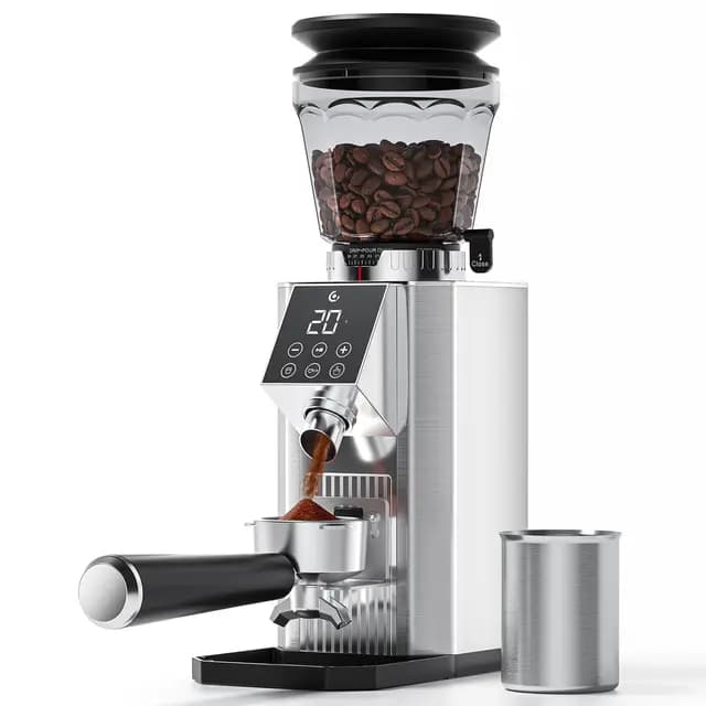 AMZCHEF CE-CG215B-SV Moulin à Café Électrique
